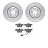 7502-73060 Drilled/Slotted Brake Rotors w/5000 Advanced Brake Pads Kit [Silver], 2008-2011 Audi/Volkswagen, Position: Front - image 1