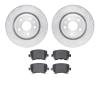 7502-73062 Drilled/Slotted Brake Rotors w/5000 Advanced Brake Pads Kit [Silver], 2008-2015 Audi/Volkswagen, Position: Rear - image 1