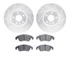 7502-73063 Drilled/Slotted Brake Rotors w/5000 Advanced Brake Pads Kit [Silver], 2011-2011 Audi/Volkswagen, Position: Front - image 1