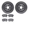 7502-73076 Drilled/Slotted Brake Rotors w/5000 Advanced Brake Pads Kit [Silver], 2008-2017 Audi/Volkswagen, Position: Rear - image 1