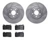 7502-73077 Drilled/Slotted Brake Rotors w/5000 Advanced Brake Pads Kit [Silver], 2013-2017 Audi/Volkswagen, Position: Front - image 1