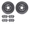 7502-73081 Drilled/Slotted Brake Rotors w/5000 Advanced Brake Pads Kit [Silver], 2014-2018 Audi/Volkswagen, Position: Rear - image 1