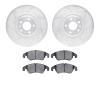 7502-73084 Drilled/Slotted Brake Rotors w/5000 Advanced Brake Pads Kit [Silver], 2012-2015 Audi/Volkswagen, Position: Front - image 1
