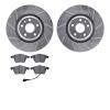 7502-73086 Drilled/Slotted Brake Rotors w/5000 Advanced Brake Pads Kit [Silver], 2012-2015 Audi/Volkswagen, Position: Front - image 1
