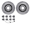 7502-73169 Drilled/Slotted Brake Rotors w/5000 Advanced Brake Pads Kit [Silver], 2000-2003 Audi/Volkswagen, Position: Front