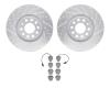7502-73232 Drilled/Slotted Brake Rotors w/5000 Advanced Brake Pads Kit [Silver], 1999-2005 Audi/Volkswagen, Position: Front - image 1