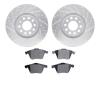 7502-73234 Drilled/Slotted Brake Rotors w/5000 Advanced Brake Pads Kit [Silver], 2001-2005 Audi/Volkswagen, Position: Front - image 1