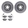 7502-73298 Drilled/Slotted Brake Rotors w/5000 Advanced Brake Pads Kit [Silver], 2005-2011 Audi/Volkswagen, Position: Front - image 1