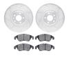 7502-73407 Drilled/Slotted Brake Rotors w/5000 Advanced Brake Pads Kit [Silver], 2012-2017 Audi/Volkswagen, Position: Front - image 1