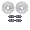 7502-73426 Drilled/Slotted Brake Rotors w/5000 Advanced Brake Pads Kit [Silver], 2019-2020 Audi/Volkswagen, Position: Rear - image 1