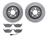 7502-74027 Drilled/Slotted Brake Rotors w/5000 Advanced Brake Pads Kit [Silver], 2008-2015 Audi/Volkswagen, Position: Front - image 1