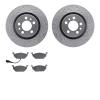 7502-74030 Drilled/Slotted Brake Rotors w/5000 Advanced Brake Pads Kit [Silver], 1999-2010 Audi/Volkswagen, Position: Front - image 1