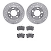 7502-74034 Drilled/Slotted Brake Rotors w/5000 Advanced Brake Pads Kit [Silver], 1998-2020 Multiple Makes/Models, Position: Rear - image 1