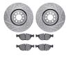 7502-74049 Drilled/Slotted Brake Rotors w/5000 Advanced Brake Pads Kit [Silver], 2004-2006 Audi/Volkswagen, Position: Front - image 1