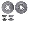 7502-74052 Drilled/Slotted Brake Rotors w/5000 Advanced Brake Pads Kit [Silver], 2005-2013 Audi/Volkswagen, Position: Front - image 1