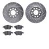 7502-74054 Drilled/Slotted Brake Rotors w/5000 Advanced Brake Pads Kit [Silver], 2011-2019 Audi/Volkswagen, Position: Front - image 1