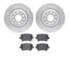 7502-74057 Drilled/Slotted Brake Rotors w/5000 Advanced Brake Pads Kit [Silver], 2008-2016 Audi/Volkswagen, Position: Rear - image 1
