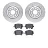 7502-74058 Drilled/Slotted Brake Rotors w/5000 Advanced Brake Pads Kit [Silver], 2006-2021 Audi/Volkswagen, Position: Rear - image 1