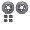 7502-74070 Drilled/Slotted Brake Rotors w/5000 Advanced Brake Pads Kit [Silver], 1972-1978 Audi/Volkswagen, Position: Front - image 1