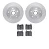 7502-74071 Drilled/Slotted Brake Rotors w/5000 Advanced Brake Pads Kit [Silver], 1979-1985 Audi/Volkswagen, Position: Front - image 1