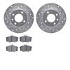 7502-74076 Drilled/Slotted Brake Rotors w/5000 Advanced Brake Pads Kit [Silver], 1977-1983 Audi/Volkswagen, Position: Front - image 1