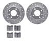 7502-74077 Drilled/Slotted Brake Rotors w/5000 Advanced Brake Pads Kit [Silver], 1973-1980 Audi/Volkswagen, Position: Front - image 1