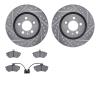 7502-74082 Drilled/Slotted Brake Rotors w/5000 Advanced Brake Pads Kit [Silver], 1994-1995 Audi/Volkswagen, Position: Front - image 1