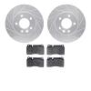 7502-74086 Drilled/Slotted Brake Rotors w/5000 Advanced Brake Pads Kit [Silver], 2006-2018 Audi/Volkswagen, Position: Front - image 1