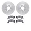 7502-74087 Drilled/Slotted Brake Rotors w/5000 Advanced Brake Pads Kit [Silver], 2011-2014 Porsche, Position: Front - image 1