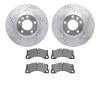 7502-74105 Drilled/Slotted Brake Rotors w/5000 Advanced Brake Pads Kit [Silver], 2012-2018 Porsche, Position: Front - image 1