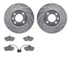 7502-74140 Drilled/Slotted Brake Rotors w/5000 Advanced Brake Pads Kit [Silver], 1995-1995 Audi/Volkswagen, Position: Front - image 1