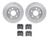 7502-74219 Drilled/Slotted Brake Rotors w/5000 Advanced Brake Pads Kit [Silver], 1992-1995 Audi/Volkswagen, Position: Front - image 1