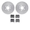 7502-74231 Drilled/Slotted Brake Rotors w/5000 Advanced Brake Pads Kit [Silver], 1996-1999 Audi/Volkswagen, Position: Front - image 1