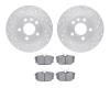 7502-74241 Drilled/Slotted Brake Rotors w/5000 Advanced Brake Pads Kit [Silver], 1999-1999 Audi/Volkswagen, Position: Rear - image 1