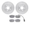 7502-74242 Drilled/Slotted Brake Rotors w/5000 Advanced Brake Pads Kit [Silver], 2000-2000 Audi/Volkswagen, Position: Rear - image 1
