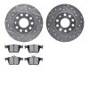 7502-74330 Drilled/Slotted Brake Rotors w/5000 Advanced Brake Pads Kit [Silver], 2017-2019 Audi/Volkswagen, Position: Rear - image 1