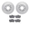 7502-74404 Drilled/Slotted Brake Rotors w/5000 Advanced Brake Pads Kit [Silver], 2003-2015 Multiple Makes/Models, Position: Rear - image 1