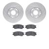 7502-75000 Drilled/Slotted Brake Rotors w/5000 Advanced Brake Pads Kit [Silver], 1990-1990 Lexus/Toyota/Scion, Position: Front - image 1