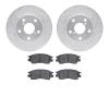7502-75003 Drilled/Slotted Brake Rotors w/5000 Advanced Brake Pads Kit [Silver], 1992-1998 Lexus/Toyota/Scion, Position: Front - image 1