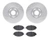 7502-75005 Drilled/Slotted Brake Rotors w/5000 Advanced Brake Pads Kit [Silver], 1992-2000 Lexus/Toyota/Scion, Position: Front - image 1