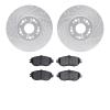 7502-75006 Drilled/Slotted Brake Rotors w/5000 Advanced Brake Pads Kit [Silver], 1993-1994 Lexus/Toyota/Scion, Position: Front - image 1