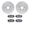 7502-75007 Drilled/Slotted Brake Rotors w/5000 Advanced Brake Pads Kit [Silver], 1993-2010 Lexus/Toyota/Scion, Position: Front - image 1