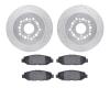 7502-75008 Drilled/Slotted Brake Rotors w/5000 Advanced Brake Pads Kit [Silver], 1992-2000 Lexus/Toyota/Scion, Position: Rear - image 1