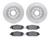 7502-75009 Drilled/Slotted Brake Rotors w/5000 Advanced Brake Pads Kit [Silver], 1993-2000 Lexus/Toyota/Scion, Position: Rear - image 1