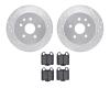 7502-75010 Drilled/Slotted Brake Rotors w/5000 Advanced Brake Pads Kit [Silver], 1998-2010 Lexus/Toyota/Scion, Position: Rear - image 1