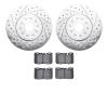 7502-75011 Drilled/Slotted Brake Rotors w/5000 Advanced Brake Pads Kit [Silver], 1995-2000 Lexus/Toyota/Scion, Position: Front - image 1