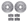 7502-75012 Drilled/Slotted Brake Rotors w/5000 Advanced Brake Pads Kit [Silver], 2001-2006 Lexus/Toyota/Scion, Position: Front - image 1
