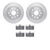 7502-75013 Drilled/Slotted Brake Rotors w/5000 Advanced Brake Pads Kit [Silver], 2001-2006 Lexus/Toyota/Scion, Position: Rear - image 1