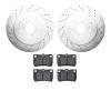 7502-75017 Drilled/Slotted Brake Rotors w/5000 Advanced Brake Pads Kit [Silver], 2006-2013 Lexus/Toyota/Scion, Position: Rear - image 1