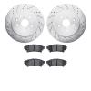 7502-75018 Drilled/Slotted Brake Rotors w/5000 Advanced Brake Pads Kit [Silver], 2014-2015 Lexus/Toyota/Scion, Position: Rear - image 1
